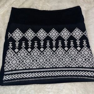 H&M black embroidered mini skirt
